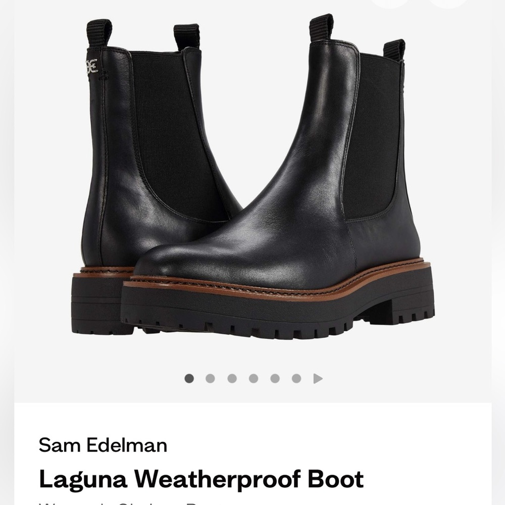 Sam Edelman Black Leather Weatherproof Boots